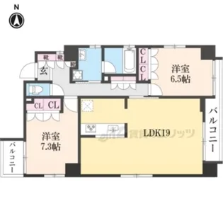 Linden夷町【203号室】の間取り