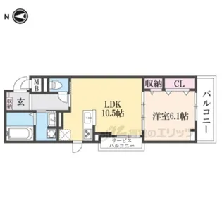 ディアコート唐崎【3階】の間取り