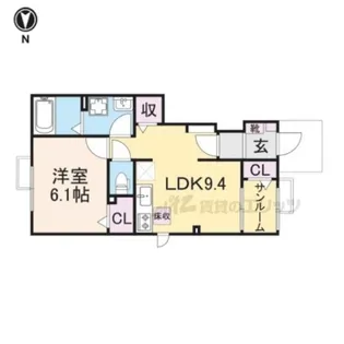 1LDKの間取り画像