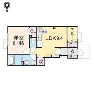 1LDKの間取り画像