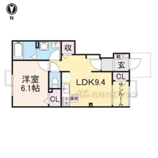 1LDKの間取り画像