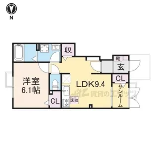 1LDKの間取り画像