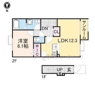 メゾン12朝来【205号室】の間取り