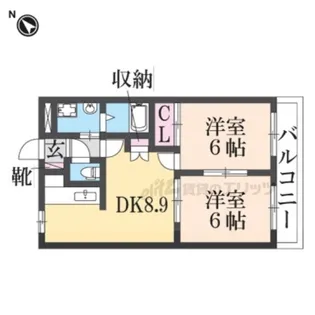 ヴィヴェール【202号室】の間取り