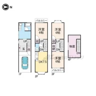 大阪府交野市私部南3丁目【テラスハウス】の間取り