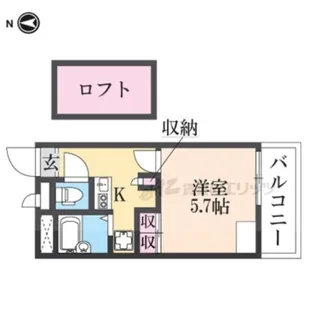 レオパレス武庫川B【206号室】の間取り