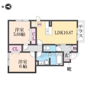 クレールふたがみ?【1階】の間取り