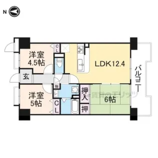 グリーンコーポ東生駒【3階】の間取り