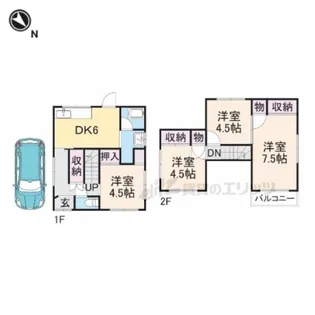 奈良県生駒市小明町【一戸建】の間取り