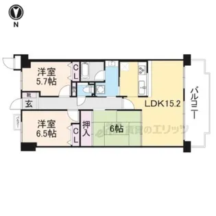 コスモ大和高田 【212号室】の間取り