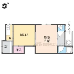 西川第三住宅【1号室】の間取り