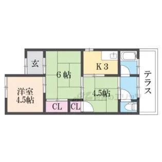 奈良県橿原市葛本町【テラスハウス】の間取り