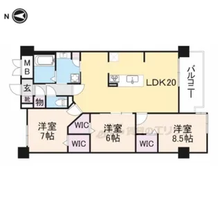 イーグル山手【4階】の間取り