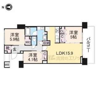 プラウド奈良大宮町【7階】の間取り