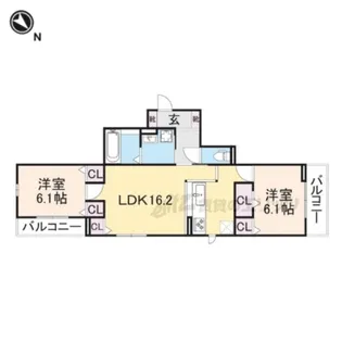 La vie velle塚口【3階】の間取り