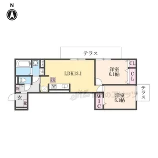 GRAMM奥海印寺EAST【1階】の間取り