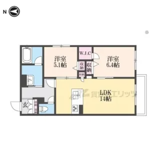 ローズフラット?【2階】の間取り