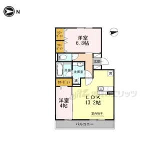 MEDUSELD 北棟南棟【北208号室】の間取り