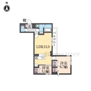 D-ROOM東花園【3階】の間取り