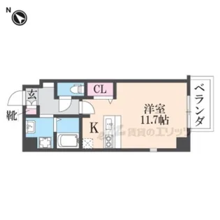 ONLYONE伊丹千僧【308号室】の間取り