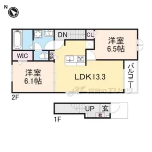 ハーモニー福知山A棟【2階】の間取り
