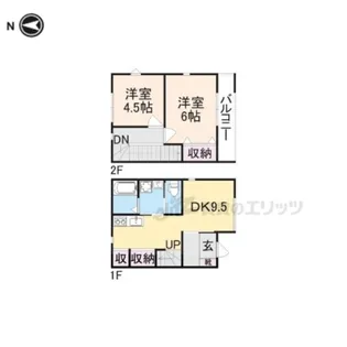 奈良県天理市田部町【テラスハウス】の間取り