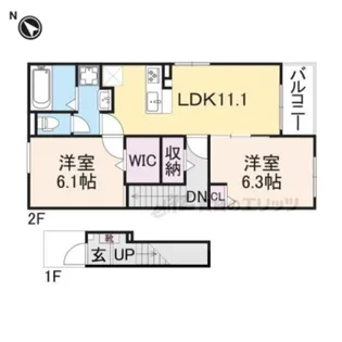 ハーモニー福知山D棟【2階】の間取り