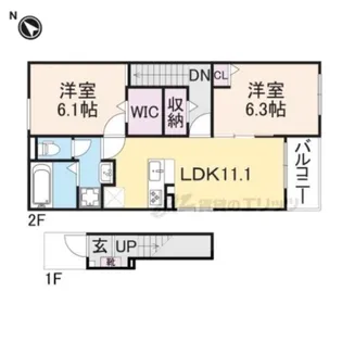 ハーモニー福知山D棟【2階】の間取り