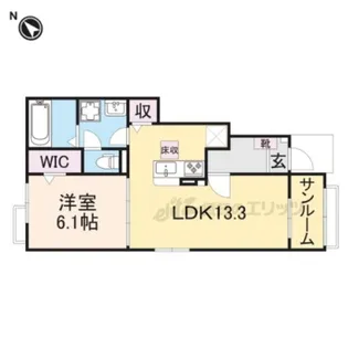 ハーモニー福知山B棟【1階】の間取り