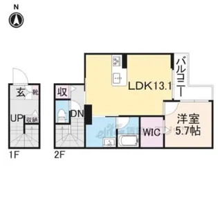 ロータス御所東【102号室】の間取り