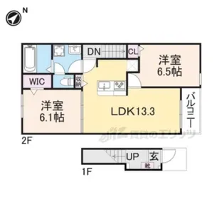 ハーモニー福知山C棟【2階】の間取り