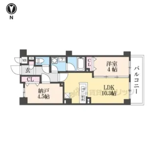 アベニュー瓢箪山【3階】の間取り
