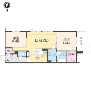 シャーメゾン フォルトゥーナ【201号室】の間取り