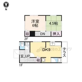 兵庫県伊丹市荻野8丁目【テラスハウス】の間取り