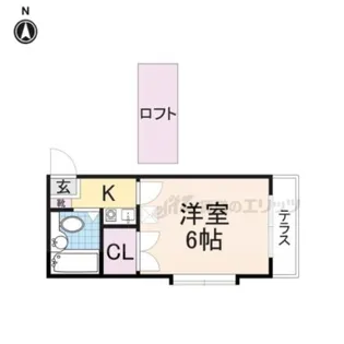 キャッスル若草【102号室】の間取り