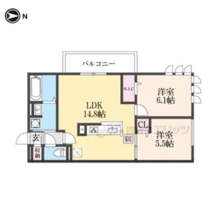 ルーセント伏見稲荷【201号室】の間取り