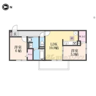 ルーセント伏見稲荷【102号室】の間取り