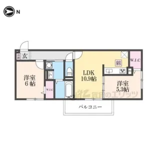 ルーセント伏見稲荷【202号室】の間取り