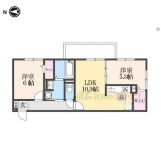 ルーセント伏見稲荷【103号室】の間取り