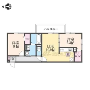 ルーセント伏見稲荷【303号室】の間取り