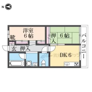 武庫之荘ガーデン【302号室】の間取り