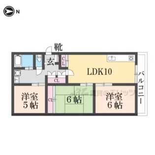 武庫之荘ガーデン【2階】の間取り