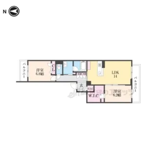 シャーメゾン 新大宮【201号室】の間取り