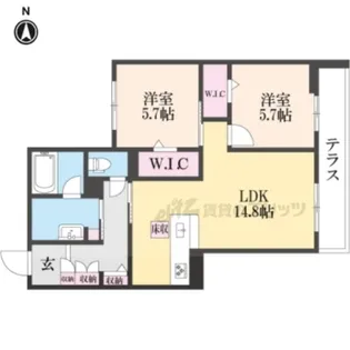 ソラマ【102号室】の間取り