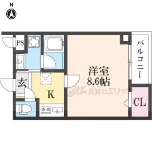 ソリティア桃谷【2階】の間取り