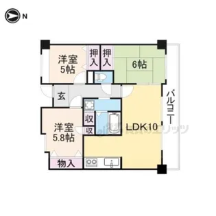 アエロポール伊丹【3階】の間取り