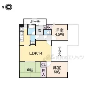 サンコスモ生駒【3階】の間取り