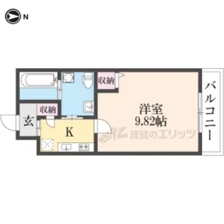 GLADVIS二条式部【102号室】の間取り