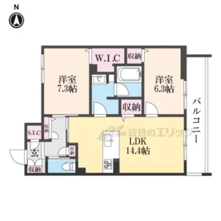 レジデンス三条宮前【2階】の間取り