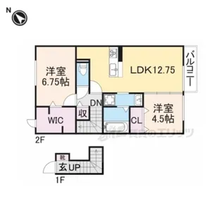 ヴァンベールコート【2階】の間取り